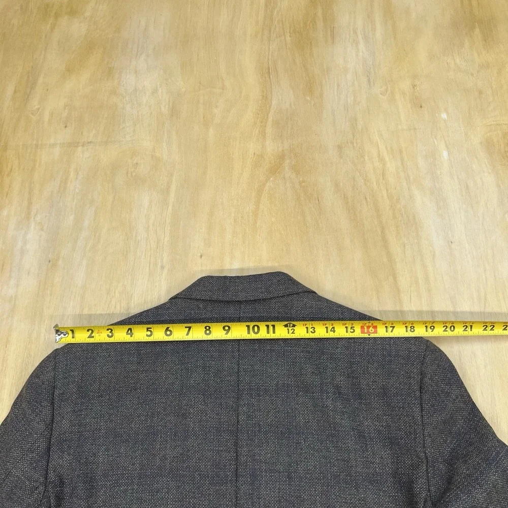 Jos A Bank Soft Knit Blazer Mens 40R Tailored Fit Wool Blend Stretch Brown/Navy